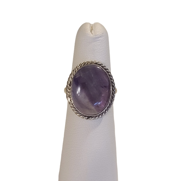 NWT Natural Amethyst Solitaire in 925 Sterling Silver Size 5 - Picture 3 of 8